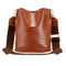 Crocodile Leather Women Shoulder Bag Messenger Bucket Handbag (Light Brown) A