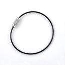 5Pcs Steel Cable Chain Pandent Loop Screw Lock Wire Key Ring For Outdoor Hiking