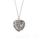 Hollow Heart Pendant Necklace Luminous Clavicle Chain Jewelry Gift (Green) A