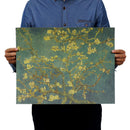 Beautiful Apricot Flowers Retro Kraft Paper Adornment Poster Cafe Wall StickerM&