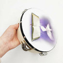 Tambourine Double Row Jingles Tamborine with Dove Bible Patter for Church