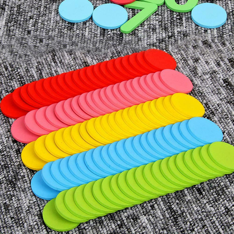 Wooden Counting Disc Math Arithmetic Teach Aids Learning Puzzle Digital Kid Gift