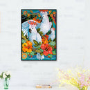 DIY Full Drill Round Diamond Painting Three Parrot Rhinestone Bead Mosaic