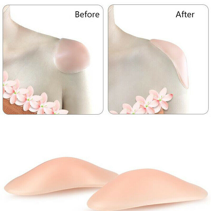 1 Pair Silicone Shoulder Pads Self-Adhesive Enhancer Pads Clothing Accessori Ew