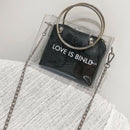 Fashion Women Bag Set Transparent Shoulder Bag+Clutch For Teenage Girls Fas T4G4