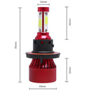 pair 4-sides H13 9008 LED Headlight Kit 2000W 6000K 300000LM Hi/low Beam Bulb@TE