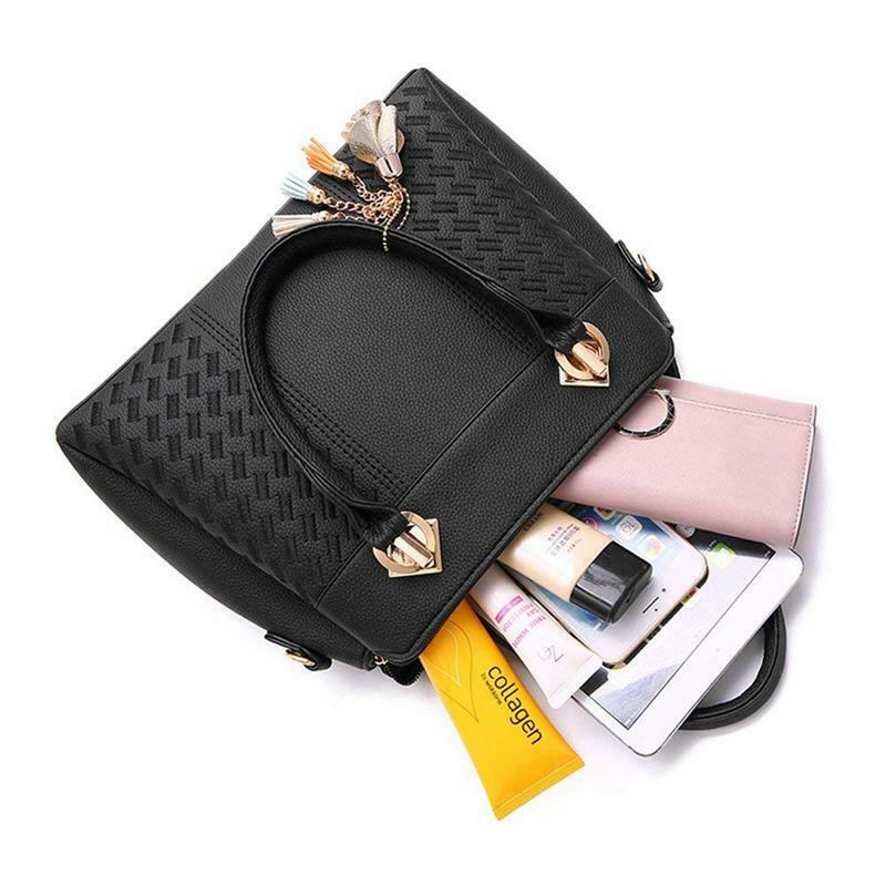 Women Handbags Ladies Purses Satchel Shoulder Bags Tote Bag(Black) Y5F6