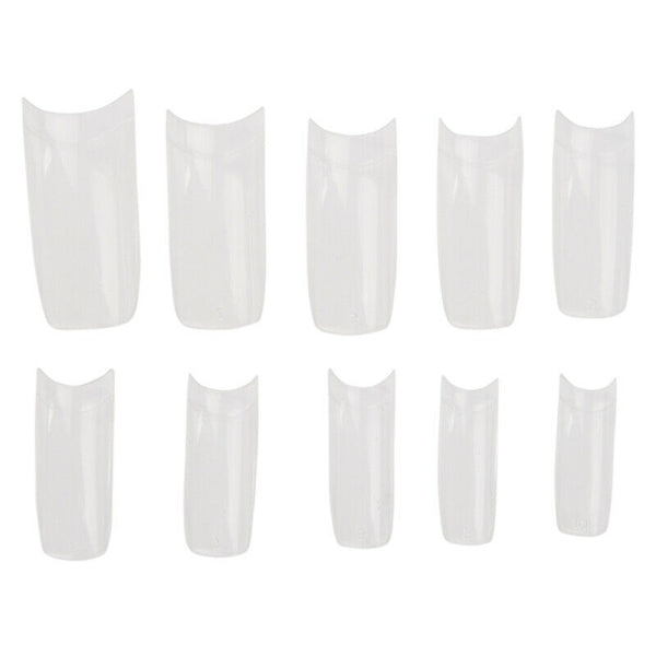 500pcs false nail tips acrylic pieces transparent color French style B1R1