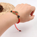 Chinese Feng Shui I Ching Ancient Coin Red String Attract Lucky Wealth Brace Ew