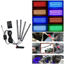 4pcs 12 LED 7 Color RGB Strips Sound Remote Control Activated Car Interior Light