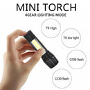 T6 COB Zoomable Light Lamp Torch with LED Flashlight USB Rechargeable NEW