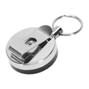 Retractable metal key ring card badge holder steel recoil ring belt clip pu C9J6