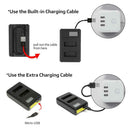 Smart LCD Display Dual Port USB Battery Charger for GoPro Hero 7 6 5 Black