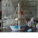 Mediterranean Style Wooden Sailing Boat   Net Home Office Decor Gift