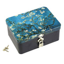 Portable Candy Storage Tin Box Lipstick Organizer Van Gogh Apricot Flower
