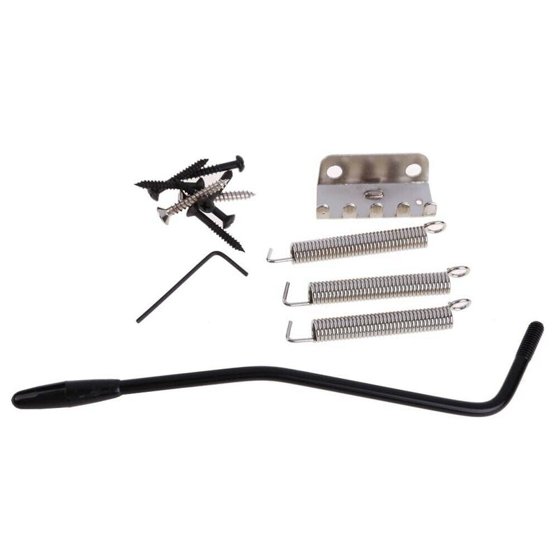 1 Set 6 Strings Parts Electric Guitar Metal Black Tremolo Bridge With Bar Screws