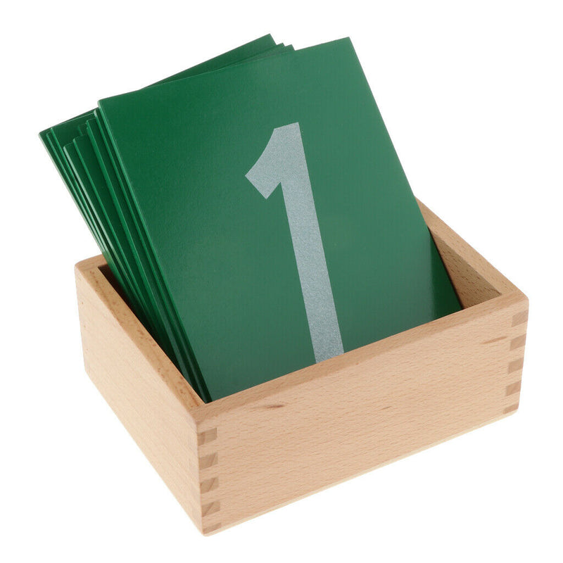Montessori Mathematics Sandpaper Number Wooden Box 0-9 kid Early Educational