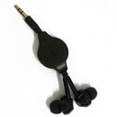 Black Color Retractable Earphone Headset Earbuds For MP3 MP4 Phone Music Fashion