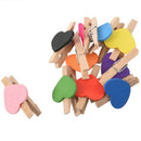 5X(10Pcs Mini Heart Photo Memo Clips Wooden Pegs Crafts Party Favor Hangin J9L1)