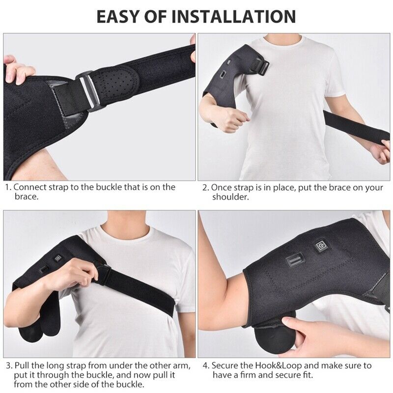 Electric Heat Therapy Adjustable Shoulder Brace Back Support Belt Dislocate G1B3