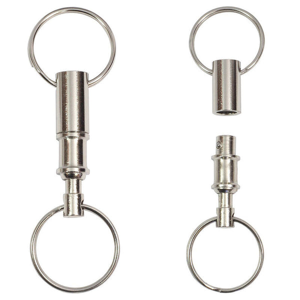 2X Detachable Heavy Duty Dual Key Ring Safety Key Chain Pull Apart Snap HcJC.AU