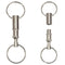 2X Detachable Heavy Duty Dual Key Ring Safety Key Chain Pull Apart Snap HcJC.AU