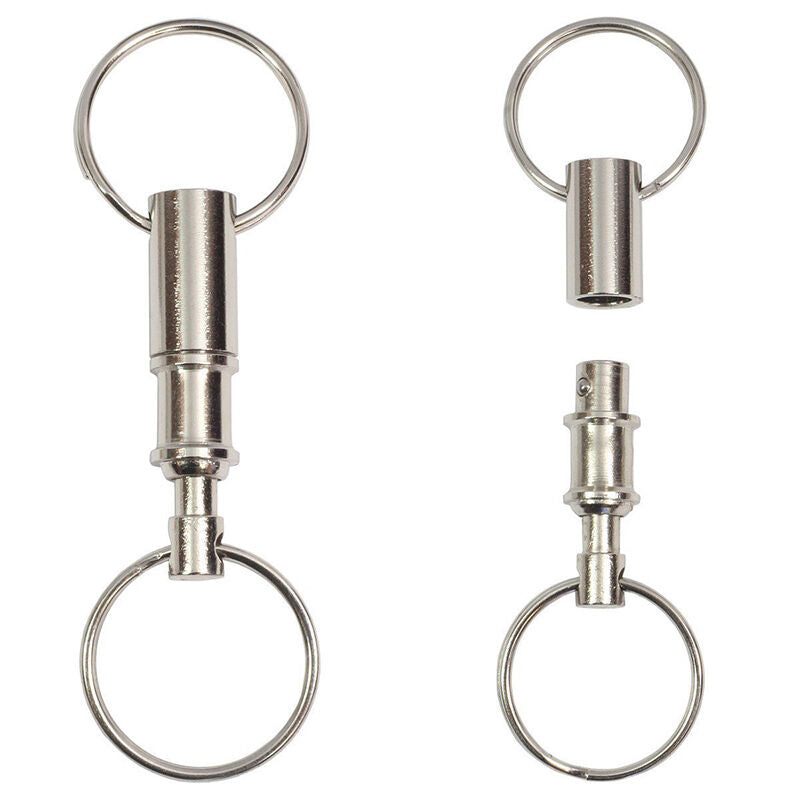 2X Detachable Heavy Duty Dual Key Ring Safety Key Chain Pull Apart Snap HcJC.AU