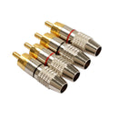 4PCS RCA Plug Audio Video Locking Cable Connector Plug Titanize Connector