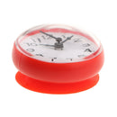 Waterproof Clock Mirror Window Glass Suction Clock for Bathroom Kitchen Red
