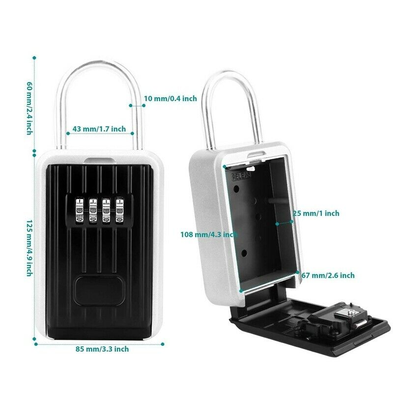 Portable Key Lock Box Secure Key Holder Durable Aluminium Alloy Material wi D9G3