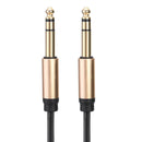1.8m Nylon Braided 6.35mm Stereo Male to Male Cable 6.5mm Jack Audio Cable