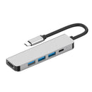 5 IN 1 Type-C USB 3.0 Hub Adapter HDMI 4K Converter 87W PD Charge for PC Laptop