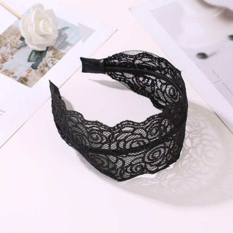 Korean Lace Hollow Headwear Headband Retro Hairdress Headpiece Hair Jewelry A