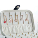 Korean Girls Stud Earrings Plate Jewelry Box Ring Storage Box (Dark Blue) A