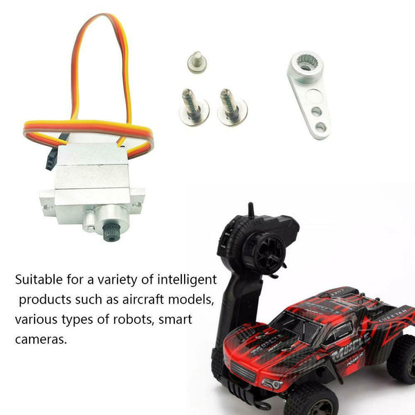 For WPL C24 C34 D90 RC Car Metal 9g Steering Gear Servo& Steering Servo Arm Sets