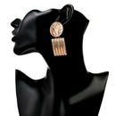 Retro Exaggerated Paint Geometric Pendant Earrings Women'S Statement Round