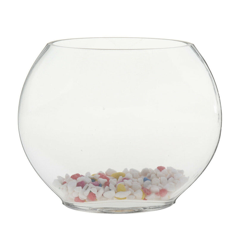 Flat Mouth Clear Mini Desktop Glass Fish Tank Aquarium Bowl Decoration 1