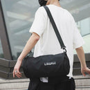Women Barrel-Shaped Sports Gym Shoulder Bag Waterproof Nylon Bags (Black)
