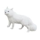 White Artificial Fur Garden Decor Lifelike - 14" Long Garden Ornament