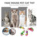 6pcs/Set Fur False Plush Mouse Cage Pet Cat Feathers Rat Interactive Toys