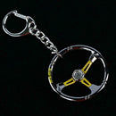Racing Car Steering Wheel Shape Key Chain Ring Keyring Key Fob Decor Y3B1