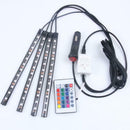 12V Car Interior RGB LED Strip Lights Foot Atmosphere Light Remote Control