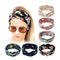 6pcs Women Elastic Headband Printed Hair Band Knotted Headdress Headwear A
