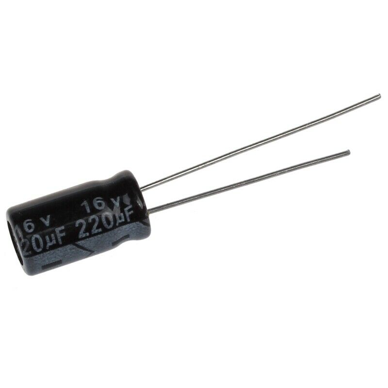 50 Pcs 220uF 16V Aluminum Electrolytic Capacitor Radial 12.5 x 6mm R7F9