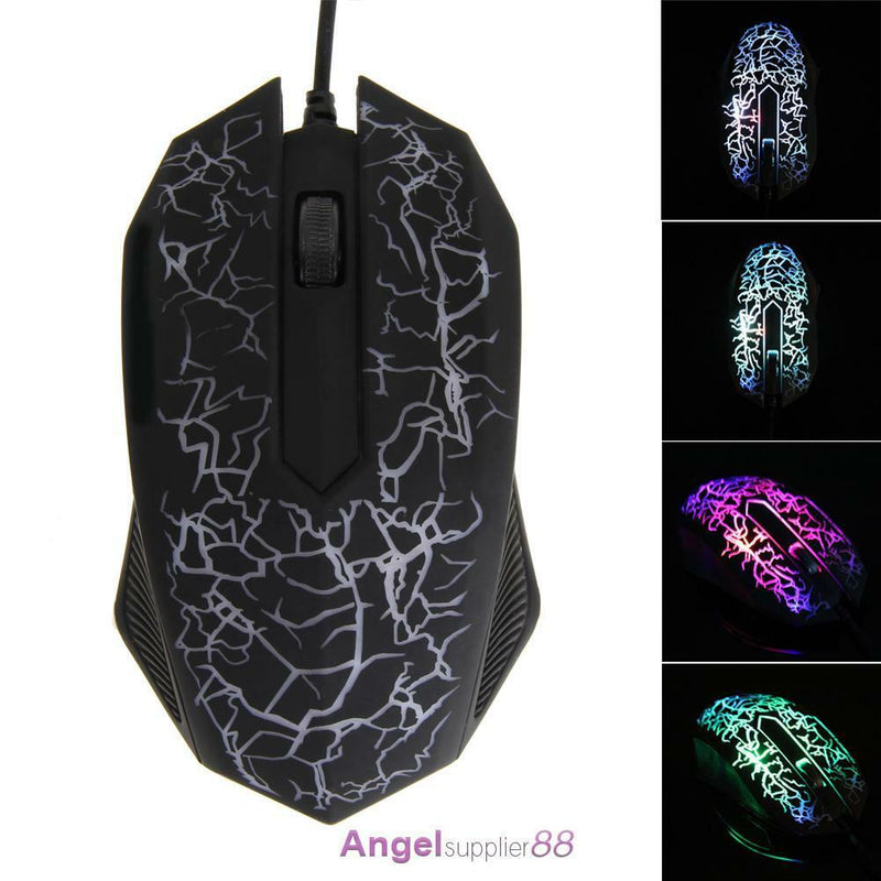 USB Mouse 3 Buttons Optical Gaming Game Mouse 7 Colors LED for PC Laptop