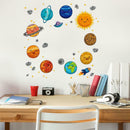 Cute Cartoon Planets Removable Wall Stickers Waterproof Kids Bedroom Decals