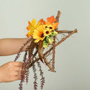 Sunflower Rustic Farmhouse Decorative Artificial Sunflower Wreath for the F