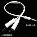 3.5mm AUX Audio Mic Splitter Cable Earphone Headphone Adapter 1 MaleTo 2FemaleX2