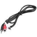 3.5mm Headphones Plug Jack to 2 x RCA AV Audio Cable