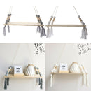 2x Wall Hanging Wooden Floating Shelves Wall Mounted Bracket for Books Toys